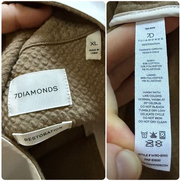 7 Diamonds Restoration Full Zip Jacket in Khaki Combo - XL - Picture 7 of 10